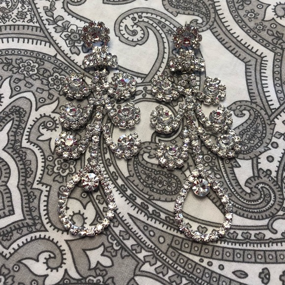 ⬇️ Extra long rhinestone earrings - Picture 6 of 7